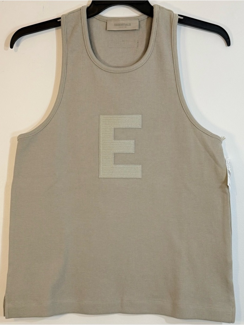 Fear of God Essentials Women’s Waffle Knit Tank Top Seal Logo Patch Size Med NWT